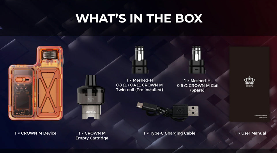 原廠正品 UWELL CROWN M 王冠 可調瓦 1000mAh VC蒸氣